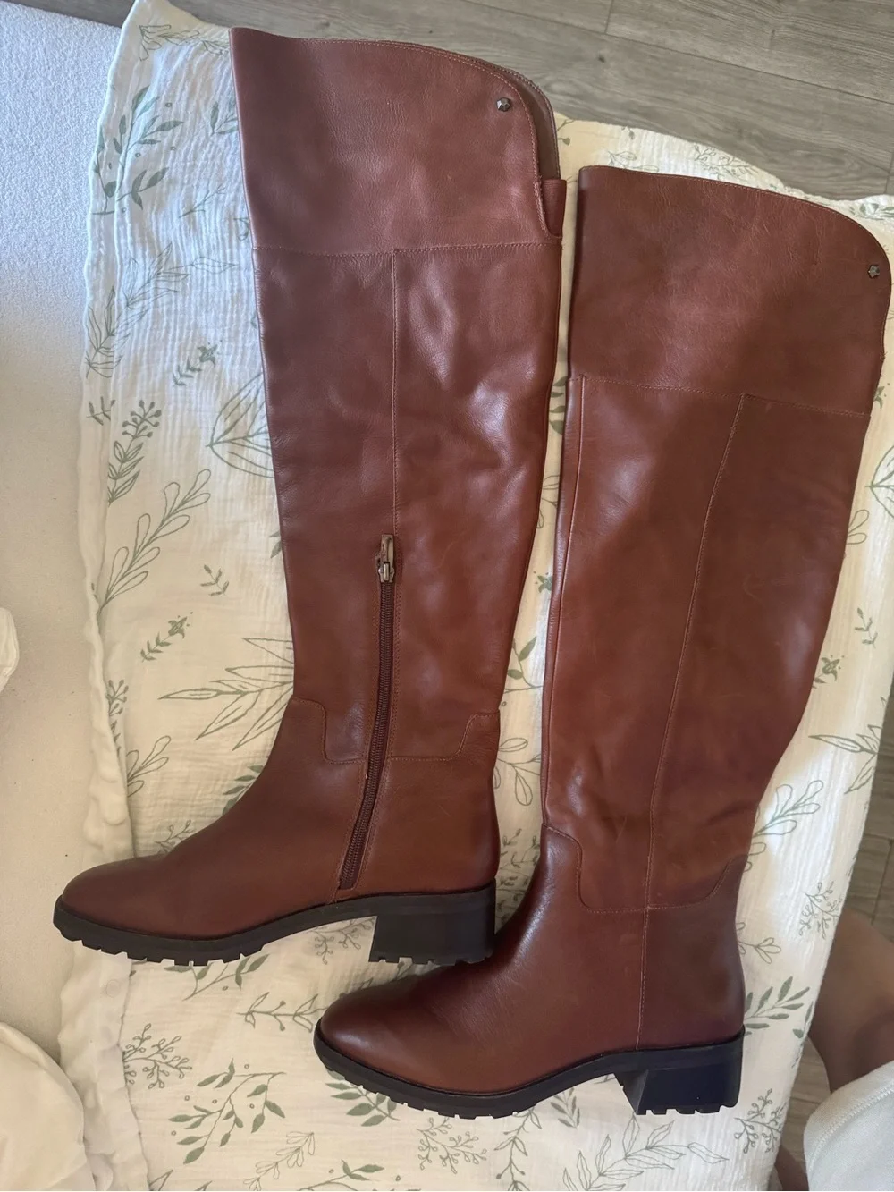 Vince Camuto Brown Over-the-Knee Leather Riding Boots
